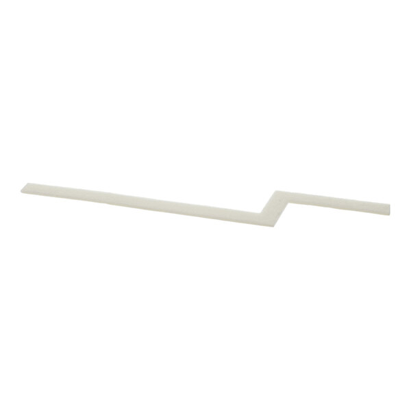 A thin, white, zigzag-shaped strip with a right-angle bend, likely made of a fibrous material.
