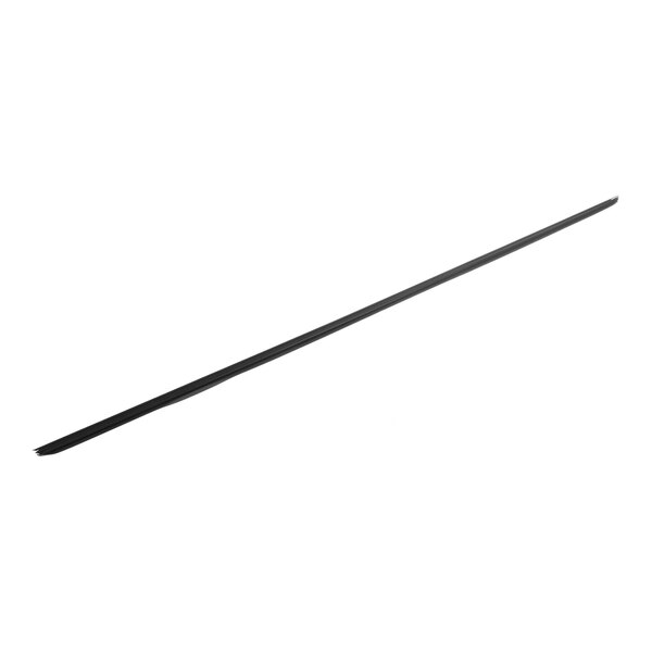 A long, thin, black strip with a slight taper, photographed on a white background.