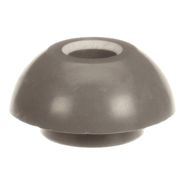 A gray, dome-shaped rubber or plastic insulator with a central hole.