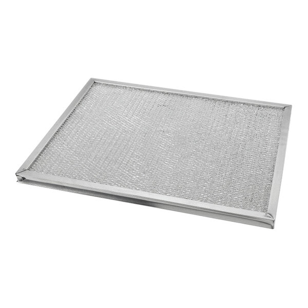 A rectangular, flat metal mesh filter with an aluminum frame, shown on a white background.