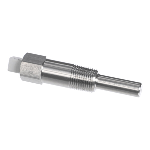 A metallic cylindrical component with a threaded section and a hexagonal head, likely used as a temperature probe or sensor.