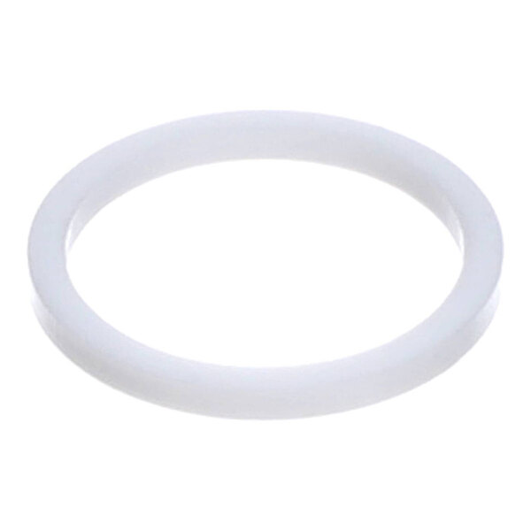 A white, circular ring-shaped object with a smooth surface, likely made of a plastic or rubber-like material.