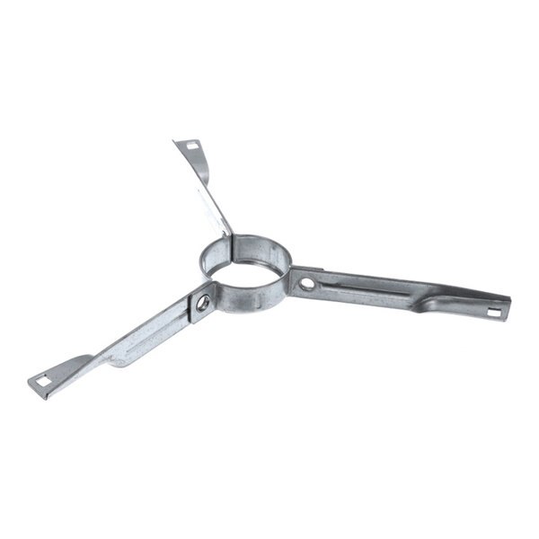 A three-armed metal bracket with a central circular clamp and mounting holes at the ends of each arm.
