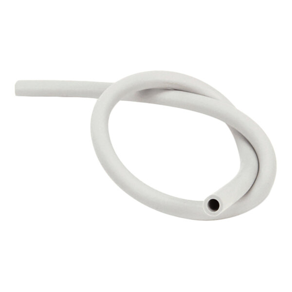 A coiled length of white flexible tubing with a hollow interior.