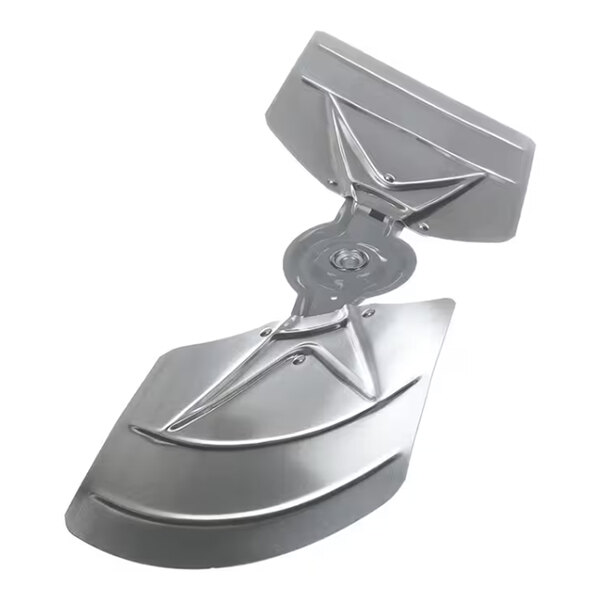A metallic, two-blade propeller fan with a central mounting hub and curved blades, shown against a white background.