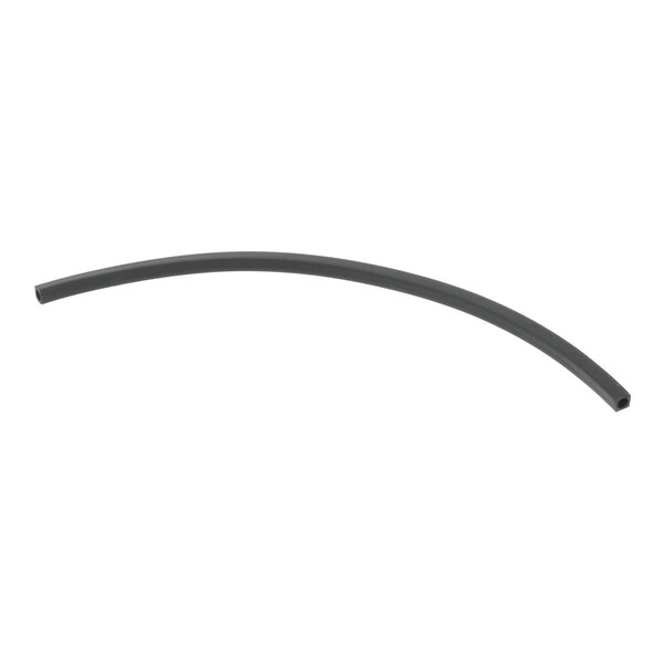A curved, black, cylindrical hose with open ends, shown against a white background.