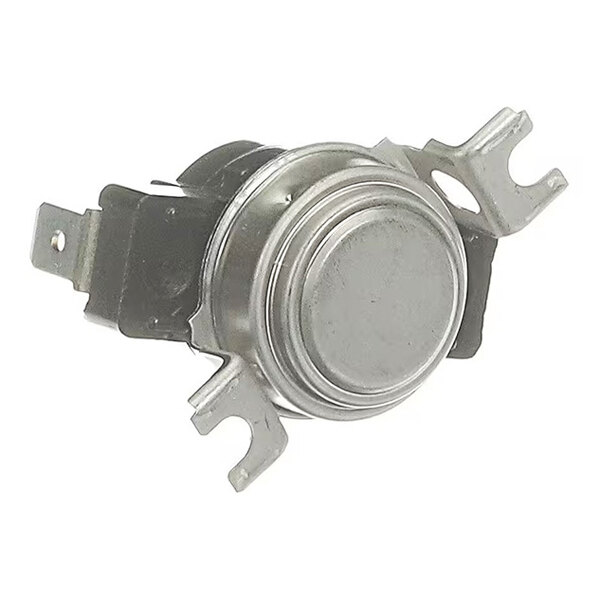 A small metallic and plastic component with two mounting brackets and electrical terminals, likely an electronic or mechanical switch.