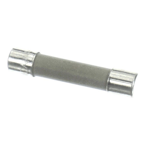 A cylindrical fuse with metallic end caps and a solid central body.