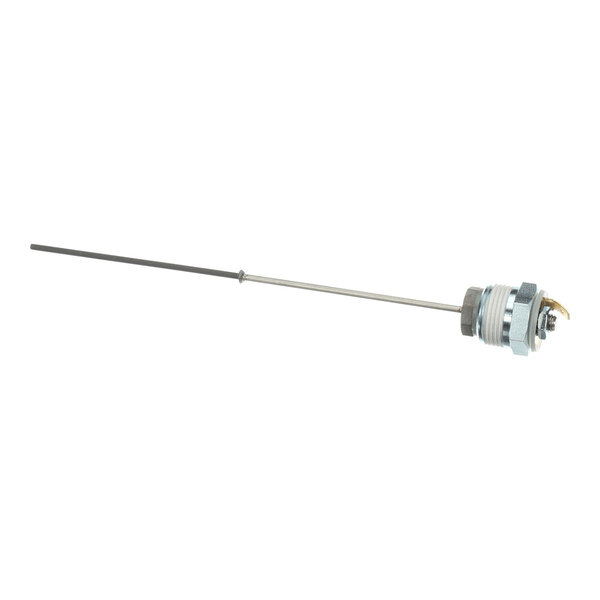 A long, thin metal rod with a threaded end and a hexagonal nut, likely used as a replacement part for a larger device.