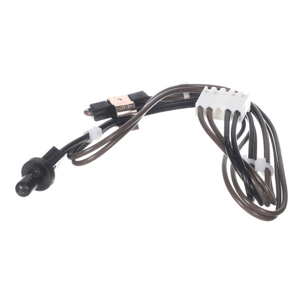 A bundle of brown and black wires with connectors and a small black sensor attached at one end.