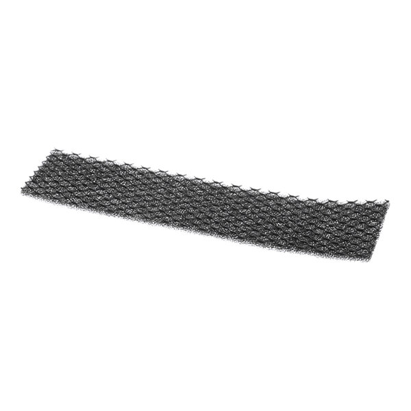 A rectangular piece of black, mesh-like material with a textured, open grid pattern.