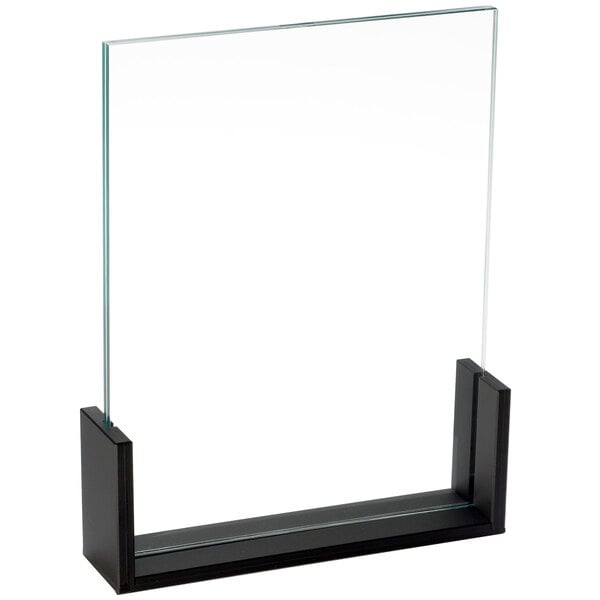 Cal-Mil 8 1/2" x 11" U-Frame Black Displayette with Acrylic Insert - 6/Case