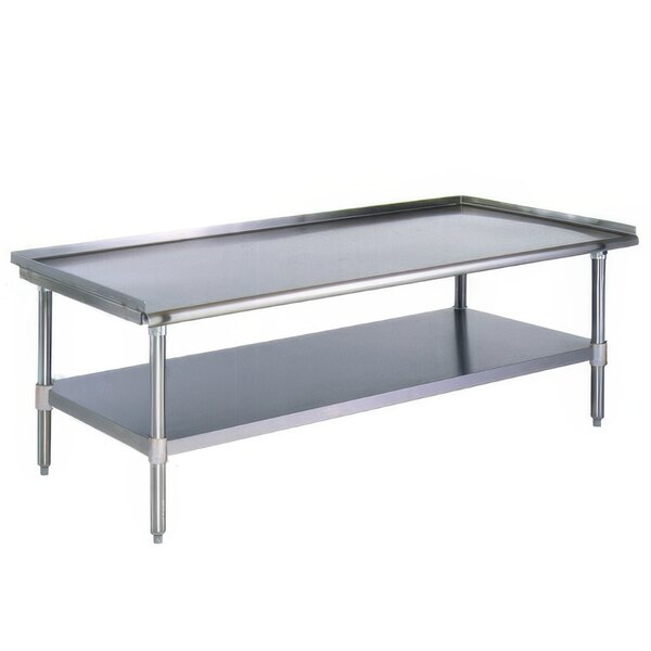 A stainless steel Eagle Group equipment stand with a galvanized shelf.