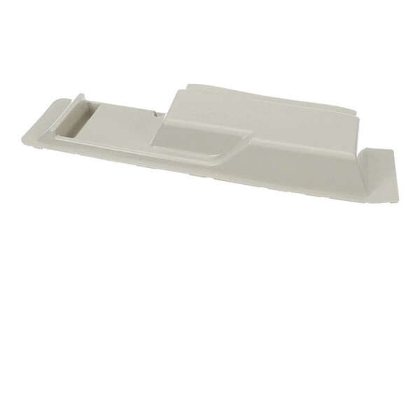 A light gray, molded plastic component with angular and stepped surfaces, likely a cover or protective casing.