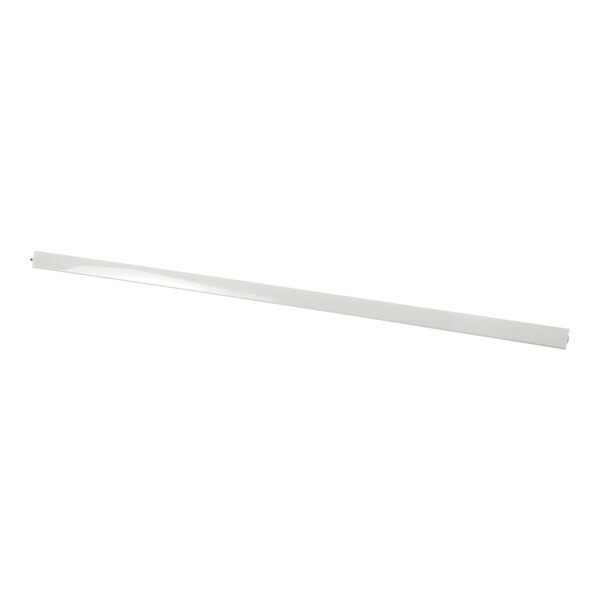 A long, narrow, white horizontal strip with a smooth surface, likely made of plastic or metal.
