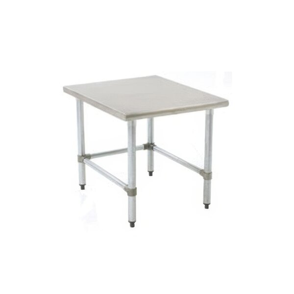 An Eagle Group mixer stand with galvanized metal legs.