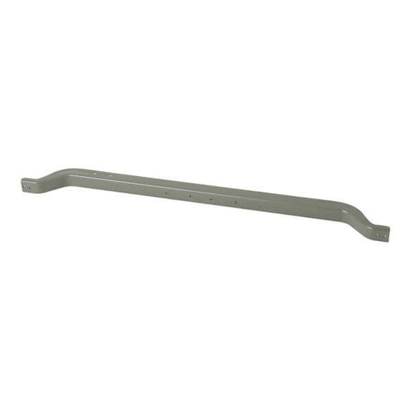 A long, straight metal bracket with angled ends and multiple holes along its length, likely used for mounting purposes.