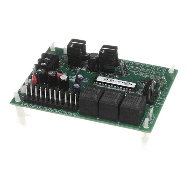 A rectangular electronic controller with a transparent cover, visible wiring, terminal connections, and a harness with colored wires, accompanied by a screw.