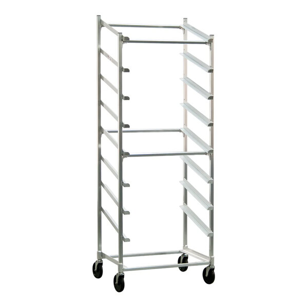 New Age Industrial Heavy-Duty Series Mobile 9-Tier Slanted Aluminum Sheet Pan Rack 1139