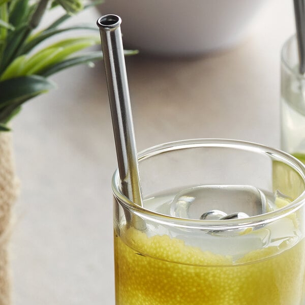 Barfly® 8 1/2" Stainless Steel Reusable Straw with 1/4" Diameter - 24/Case