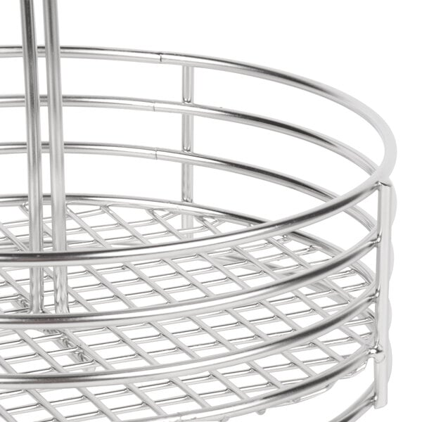 Clipper Mill by G.E.T. 7 1/2" Stainless Steel Round Condiment Caddy with Card Holder - 12/Case