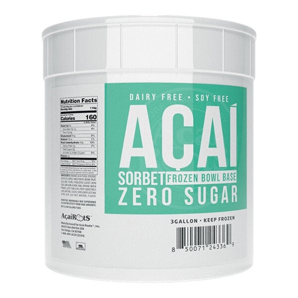 Acai Roots Zero Sugar Acai Sorbet 3 Gallon