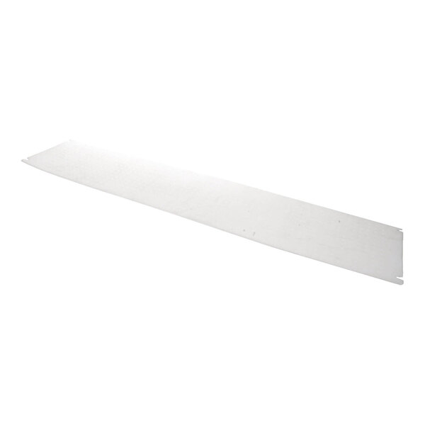 A long, flat, rectangular white panel with slightly angled edges, photographed on a white background.