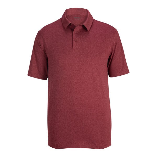 Edwards Point Grey 1592 Men's Customizable Scarlet Heather Premium-Stretch UV Moisture-Wicking Short Sleeve Polo - Poly / Spandex - 3X