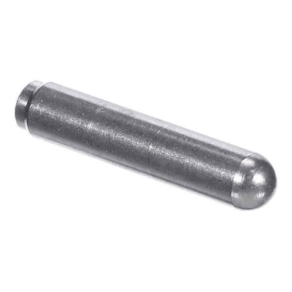 A cylindrical metal pin with one rounded end and one flat end.