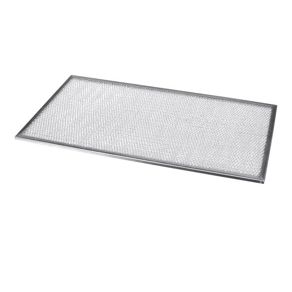 A rectangular metal mesh filter with a flat, expanded aluminum surface and a thin metal frame.