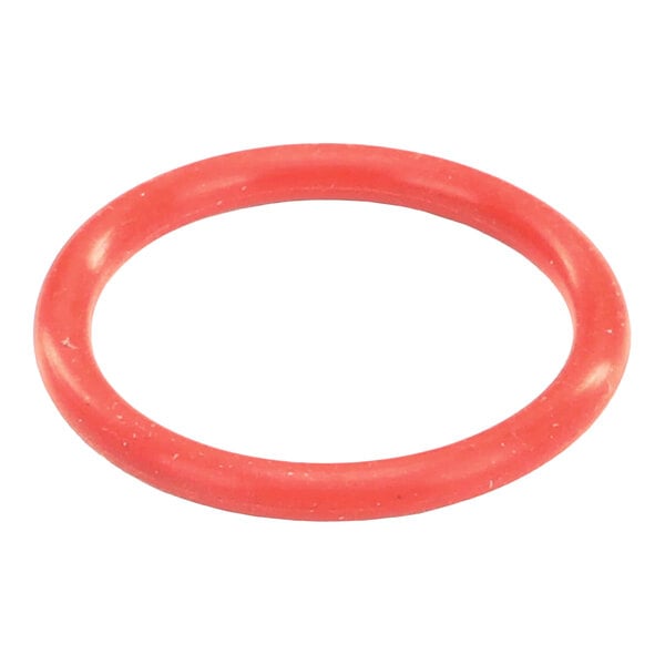A red circular rubber-like ring shown against a white background.