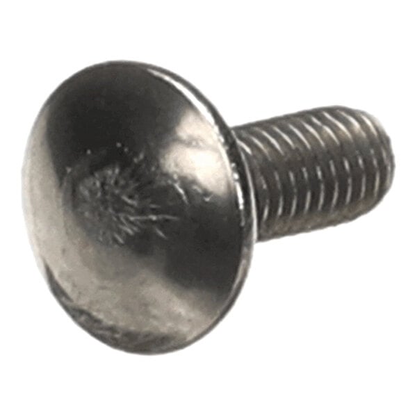 A metal carriage bolt with a round, smooth head and threaded shaft.