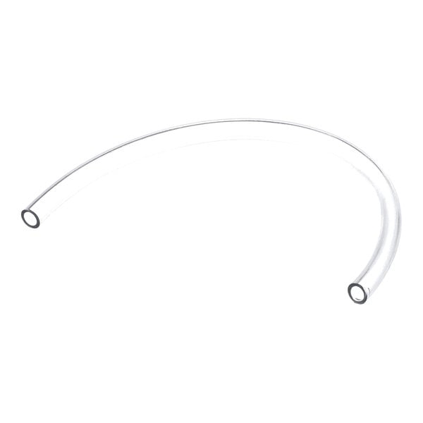 A clear, flexible, hollow tube with open ends, likely made of PVC material.