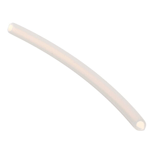 A translucent, flexible plastic tube with a small diameter and hollow interior.