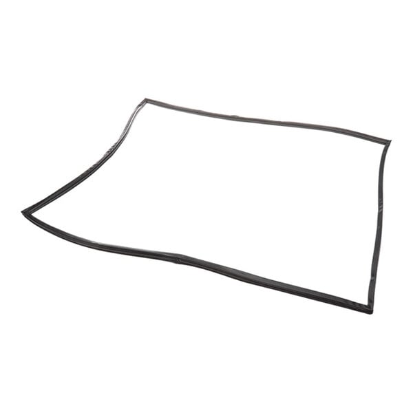 A rectangular black rubber-like gasket with slightly uneven edges, shown on a white background.