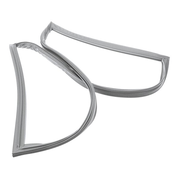 Two gray, flexible, rectangular gaskets with rounded corners are shown on a white background.