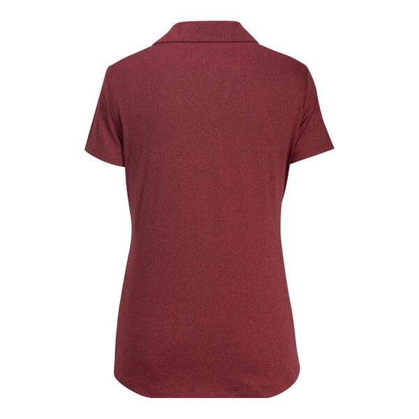 A maroon short-sleeve polo shirt shown from the back.