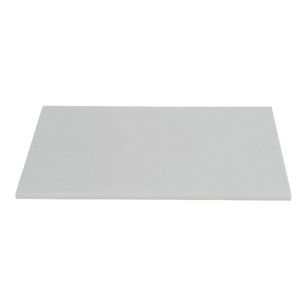 A rectangular, flat, light gray board with smooth surfaces and slightly rounded edges.
