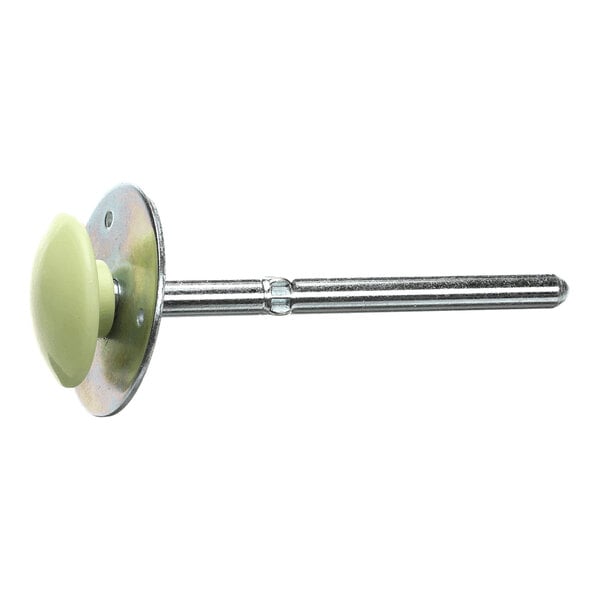 A small cylindrical electrical component with a black wire and metal terminal attached to the top.