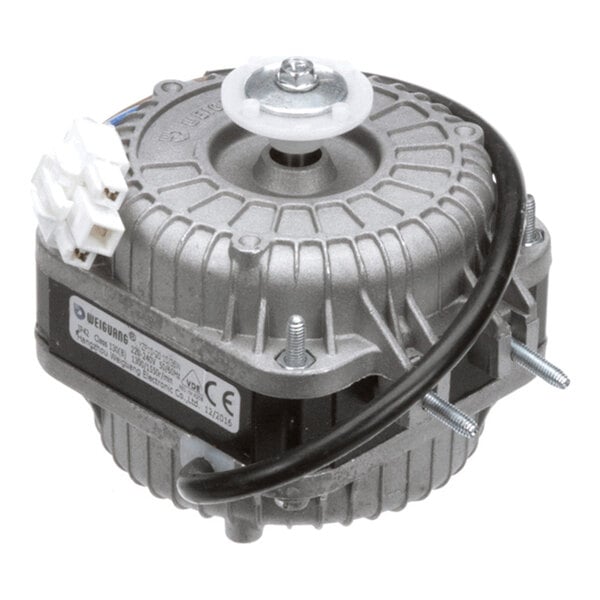 A metal screw with a round head and hexagonal socket drive, featuring a fully threaded shaft.