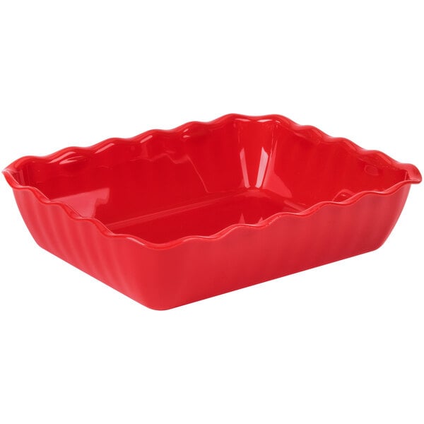 Cambro 4.9 Qt. Red SAN Plastic Deli Crock DC10404 - 6/Case