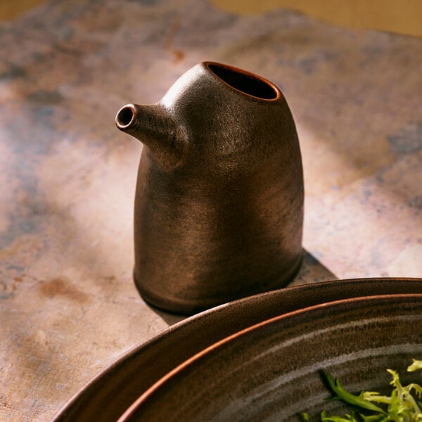 Folio Patina from Steelite International 4 oz. Bronze Porcelain Sauce Jug - 12/Case