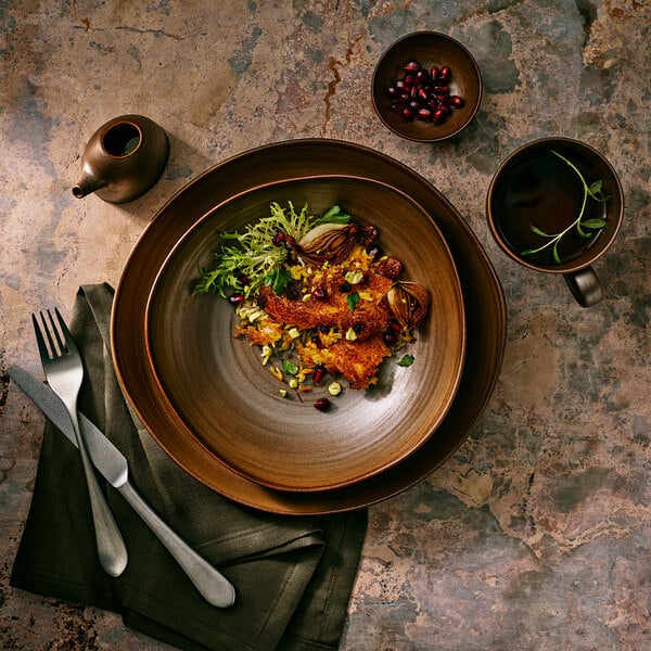 Folio Patina from Steelite International 13.5 oz. Bronze Porcelain Bowl - 24/Case