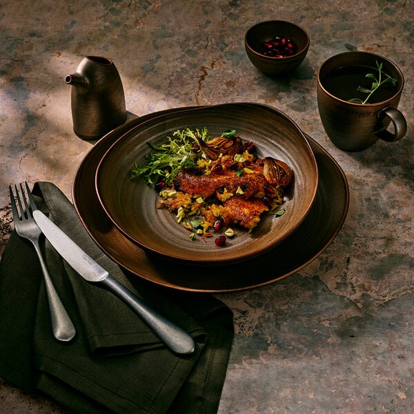 Folio Patina from Steelite International 1 Qt. Bronze Porcelain Bowl - 24/Case