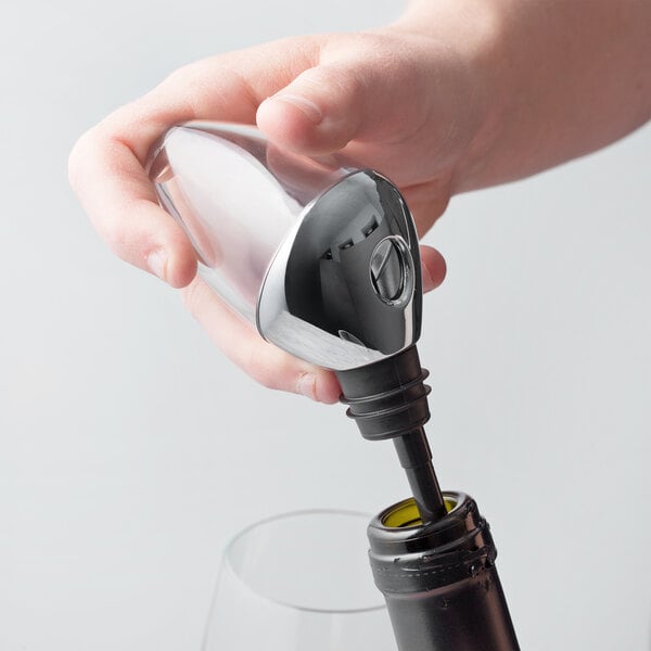 Rabbit Black Stainless Steel Aerating Wine Pourer W6112N - 8/Case