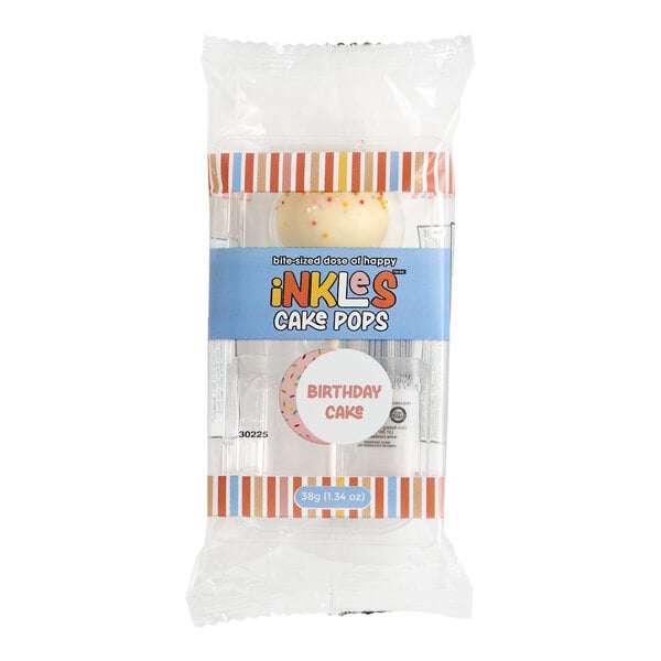 iNKLeS Individually Wrapped Birthday Cake Pop 1.34 oz. - 18/Case