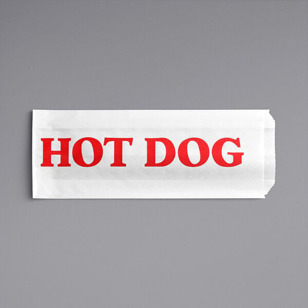 Carnival King 3 1/2 x 1 1/2 x 9 Plain Paper Hot Dog Bag - 1000/Case