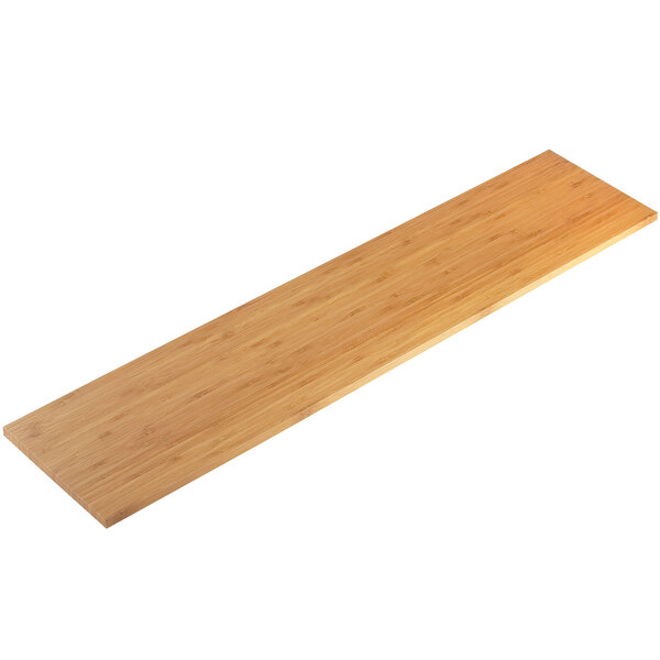 A wooden board with a long edge on it.