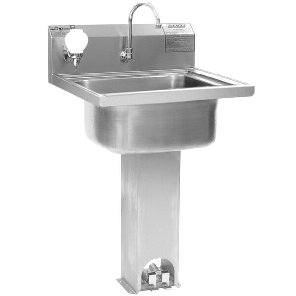 Eagle Group P1916 Stainless Steel Pedestal Hand Sink With Foot