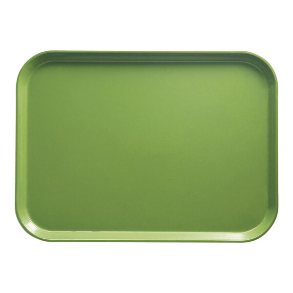 A green rectangular tray with a white background.